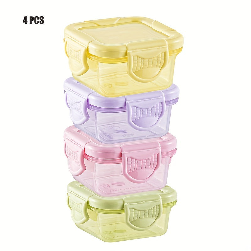 4pcs Mini Food Jar Fresh Keeping Box Moisture Proof for Home Kitchen