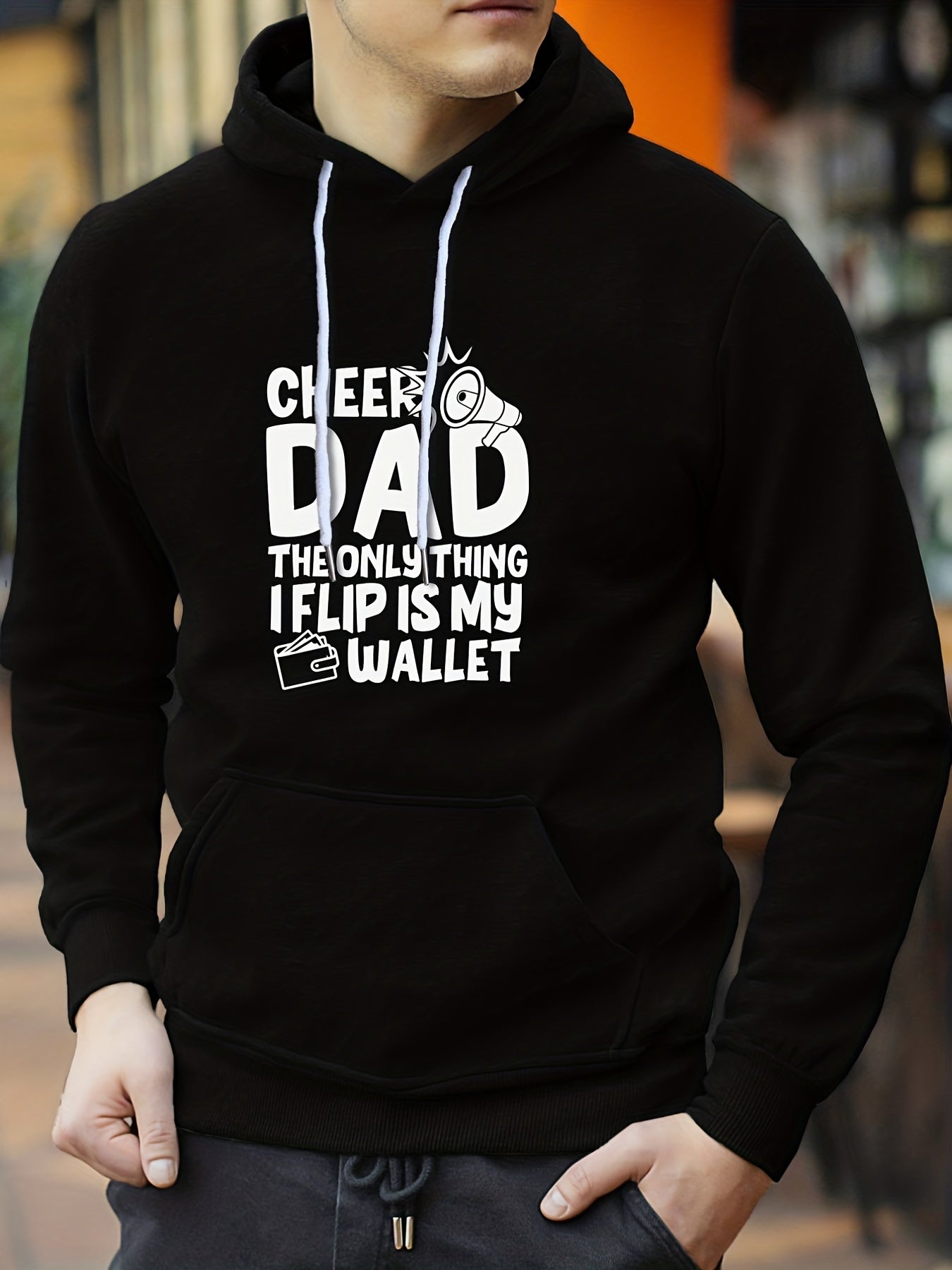 DAD Print Hoodie Men's Graphic Pullover Sweatshirt