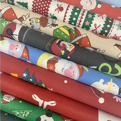 10pcs Christmas Cotton Fabric DIY Patchwork Sewing Materials 25x25cm