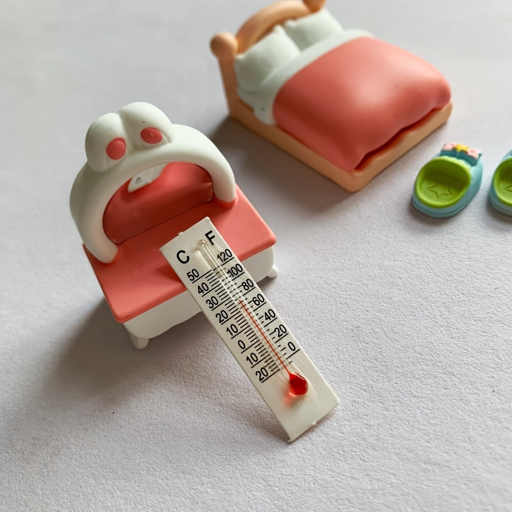 Dollhouse Thermometer 1:12 Scale Realistic Temperature Gauge with Star Boots
