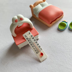Dollhouse Thermometer 1:12 Scale Realistic Temperature Gauge with Star Boots