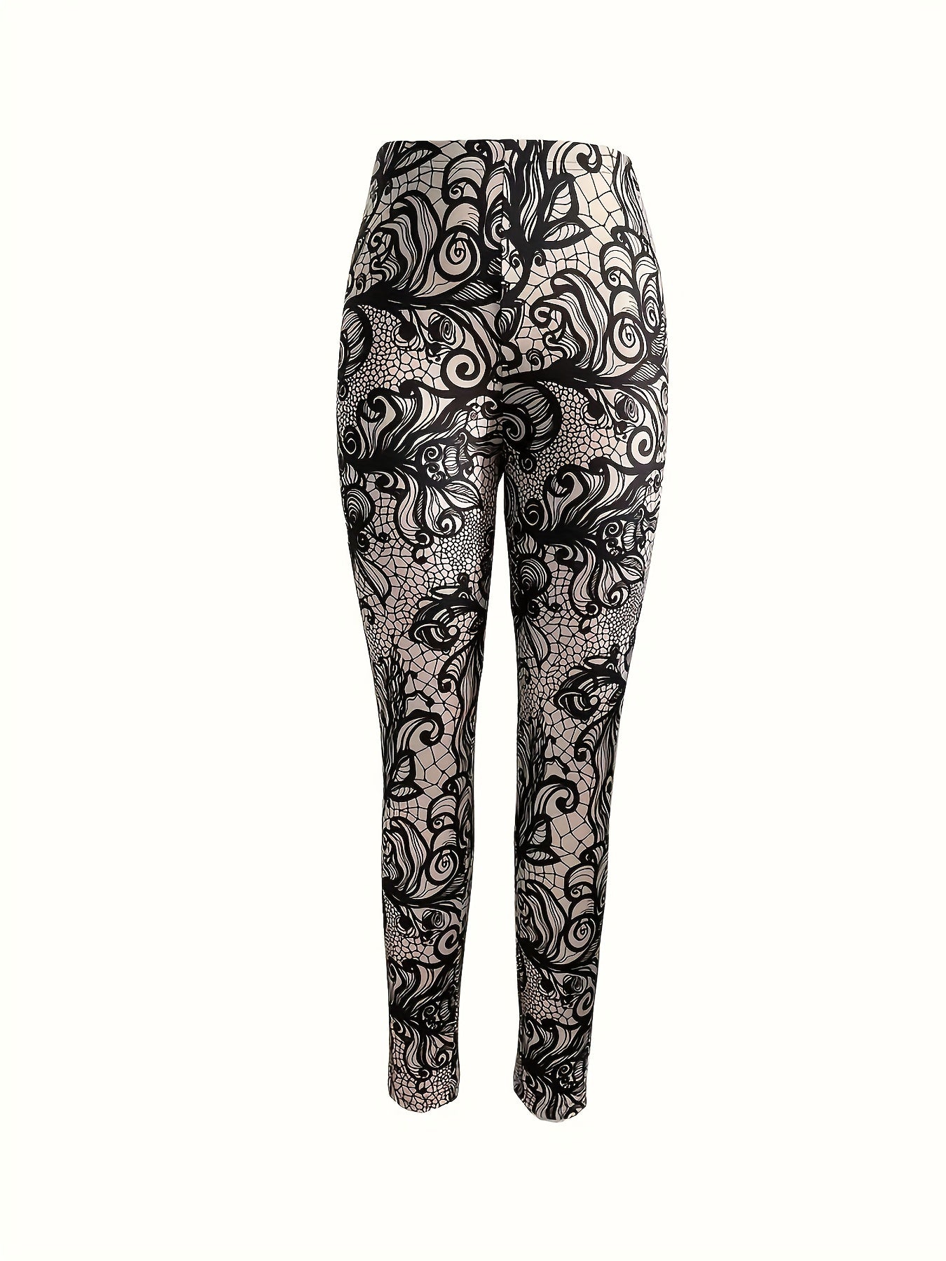 Women's Plus Floral Print High Rise Skinny Pants