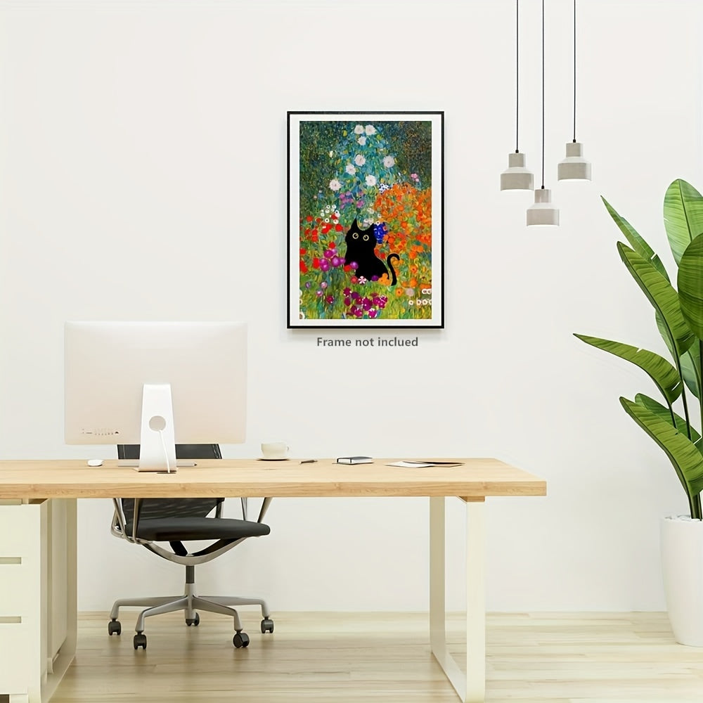 Colorful Abstract Cat Poster for Bedroom