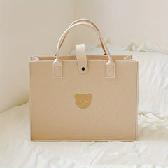 Bear Felt Bag Large Capacity Tote Bag for Mom's Commute & Shopping