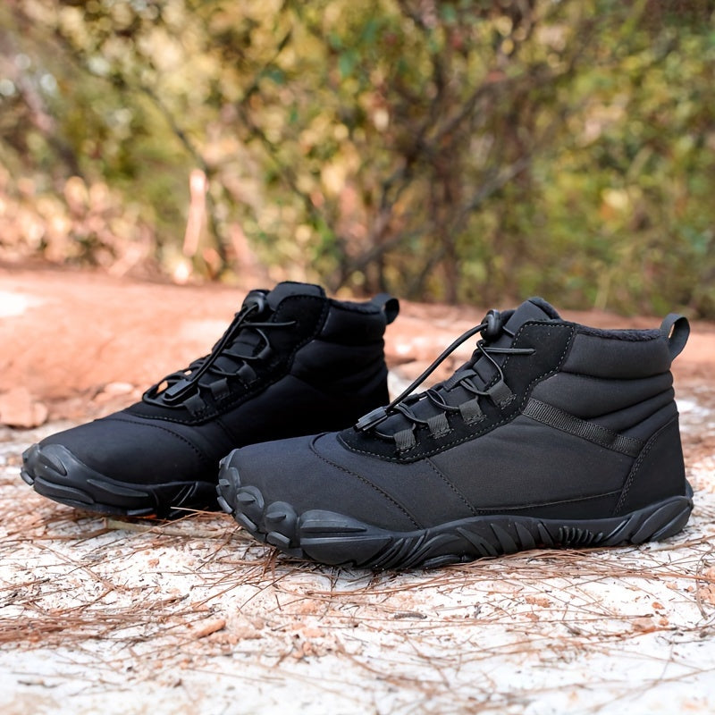 Waterproof Snow Boots Round Toe Non Slip Thermal Snow Shoes High Top Plush Outdo
