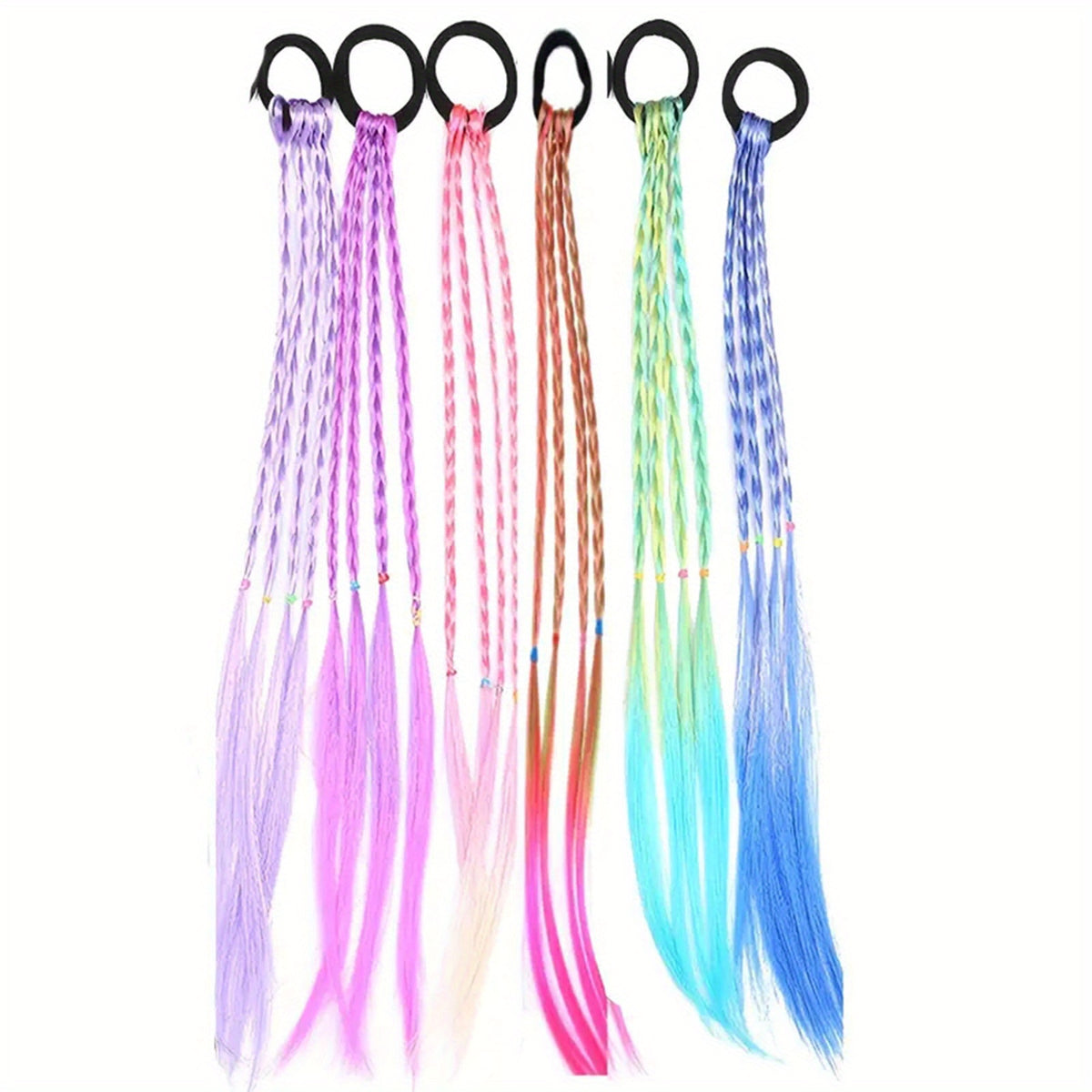 Colorful Wig Braids Ponytail Hair Extension Hair Tie Hair Bands