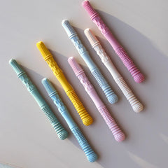 4 Pack Hollow Teether Tube Chew Straws Silicone Teething Toys Mint Green