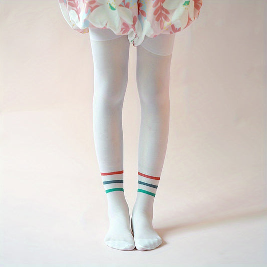 Girls Striped Pantyhose Thin Leggings for Autumn & Spring