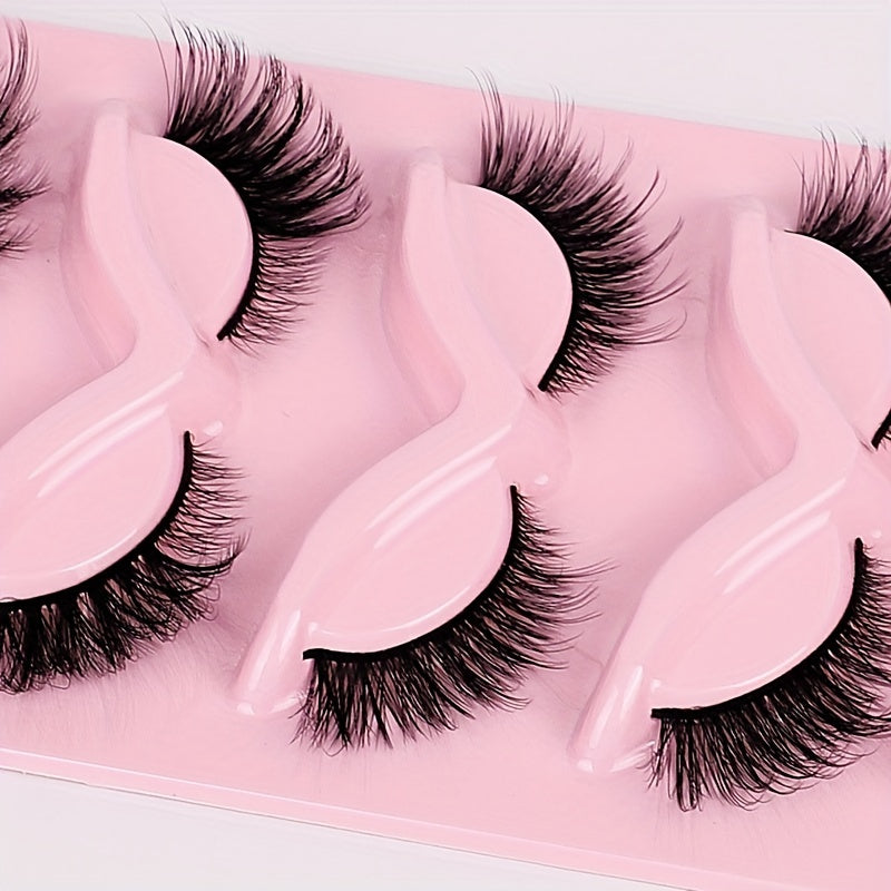 10 Pairs Thick Curling Fiber Fox Eye False Eyelashes
