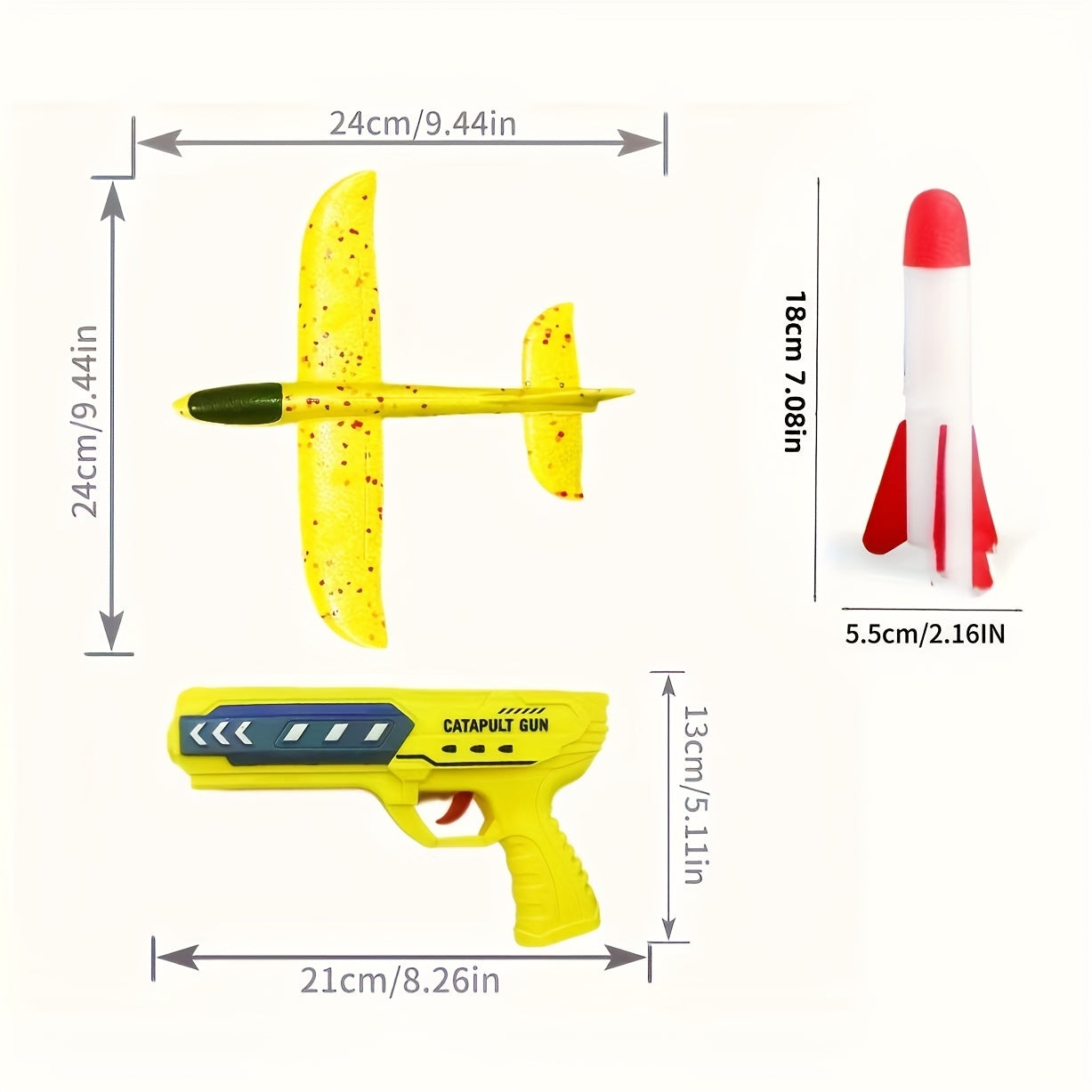 Foam Airplane & Rocket Launcher Set for Kids Interactive Toy