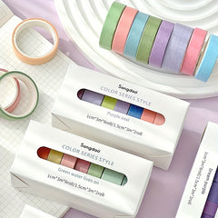 8 Rolls Grid Plaid Washi Tape Decorative Sticker