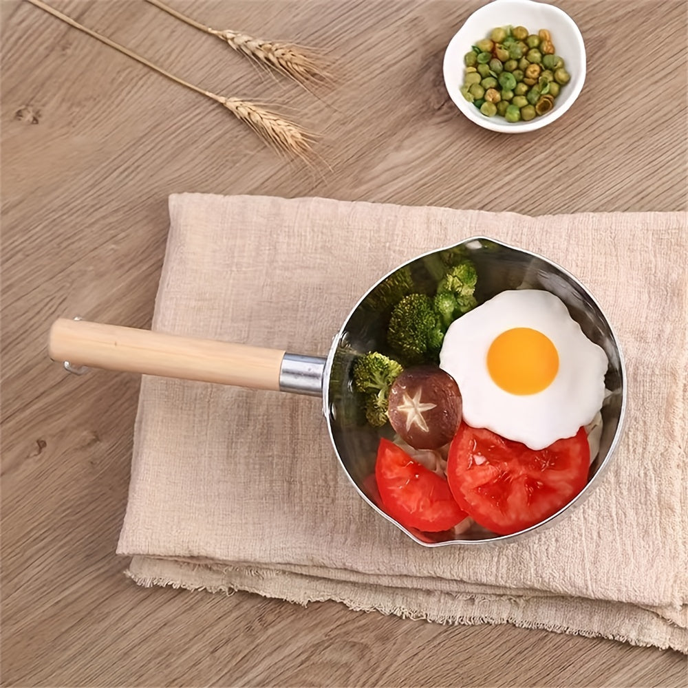 7'' Aluminum Yukihira Saucepan Traditional Japanese Pot Wooden Handle Cookware