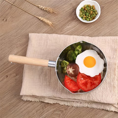 7'' Aluminum Yukihira Saucepan Traditional Japanese Pot Wooden Handle Cookware
