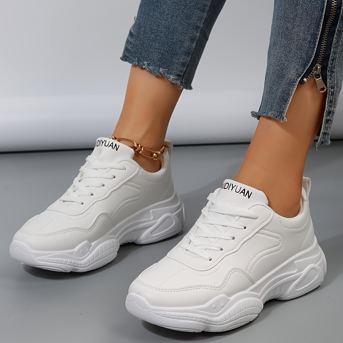 Women's Lightweight Platform Sneakers Non Slip Sporty Running Shoes
