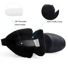 Men's Warm Waterproof Snow Boots Fluffy Lining Non Slip Winter Shoes