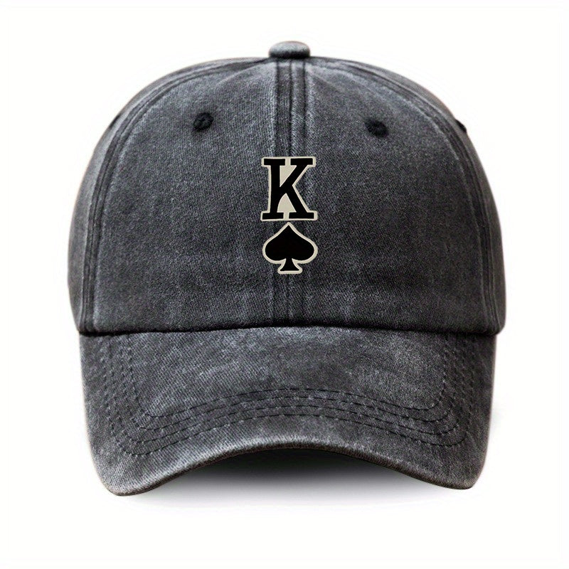Spade K Vintage Distressed Cotton Dad Hat Unisex Hip Hop Sun Hat