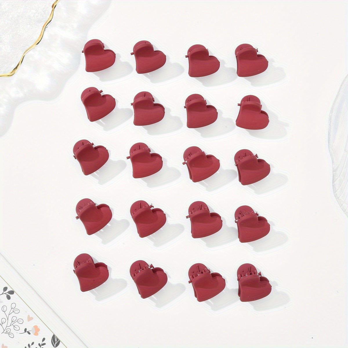 20pcs Heart Shaped Nonslip Hair Claw for Women Girls Baby Sweet Hair Clip