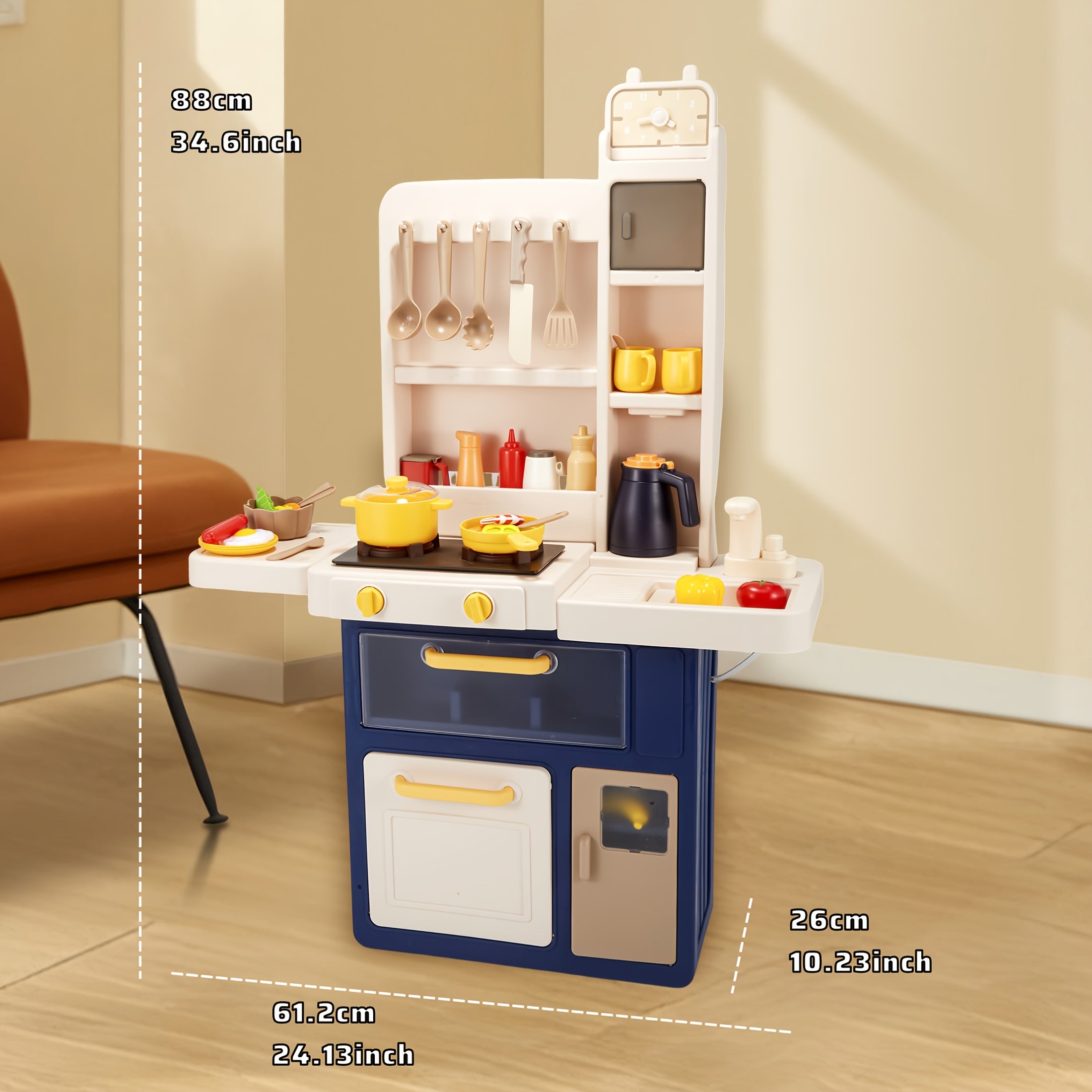 Kids Kitchen Playset with Pan, Cup, Spatula