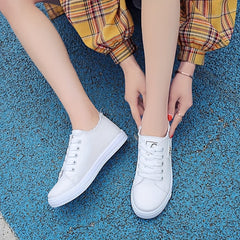 Women's Flat Canvas Shoes Low Top Lace Up Sneakers