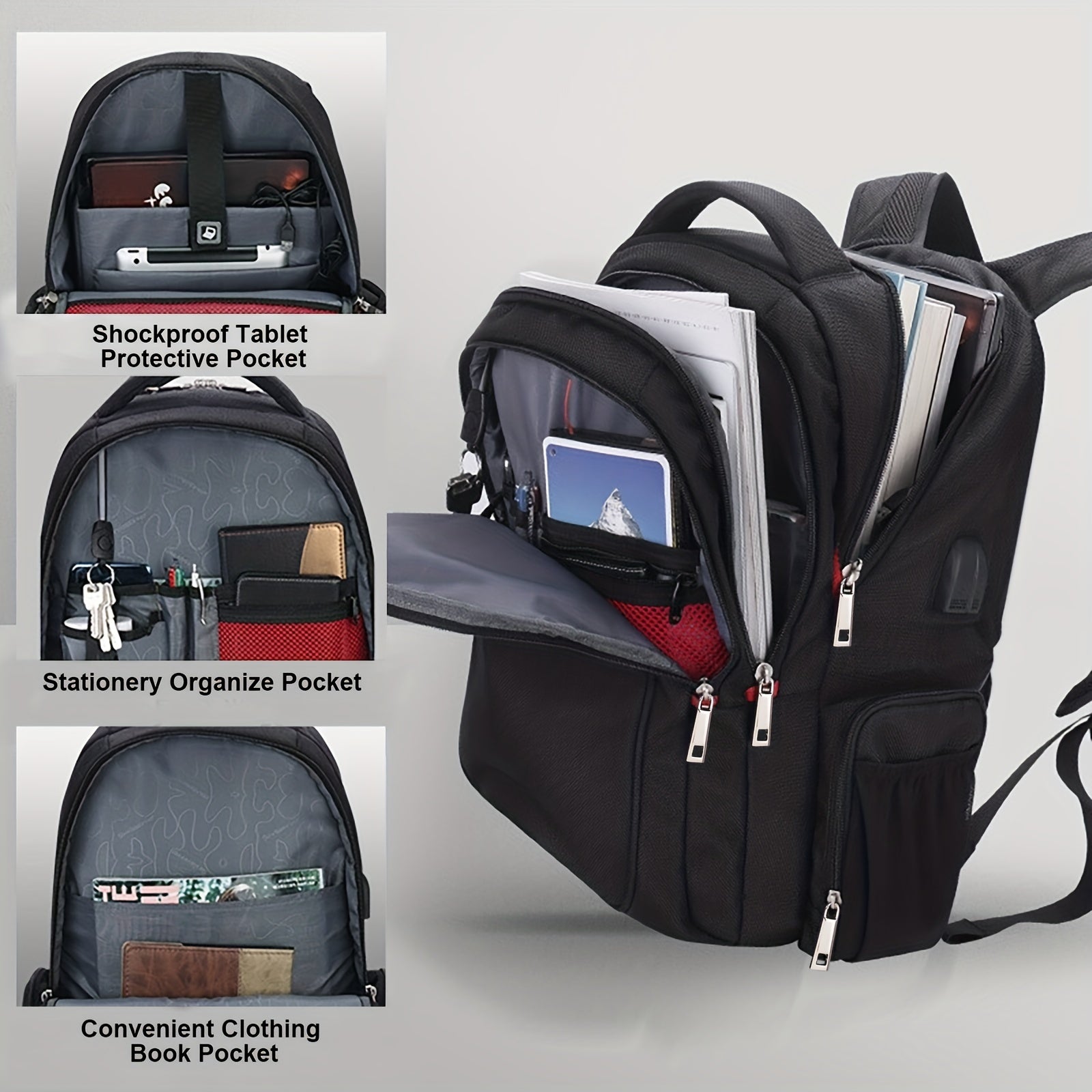 Waterproof Laptop Backpack 40L with USB Charging Port