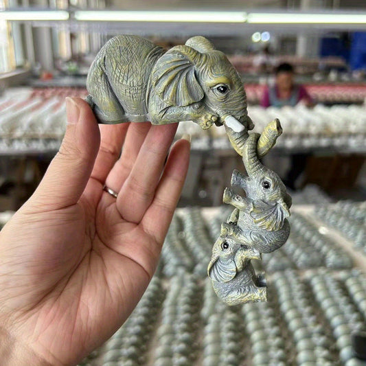 3pcs Elephant Sitter Figurines Resin Collections for Scene Decor