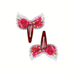 2pcs Colorful Wing Hair Clips Sequin Snap Hair Accessories For Kids