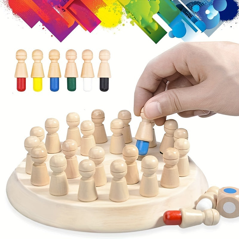Wooden Memory Chess Board Game for Kids