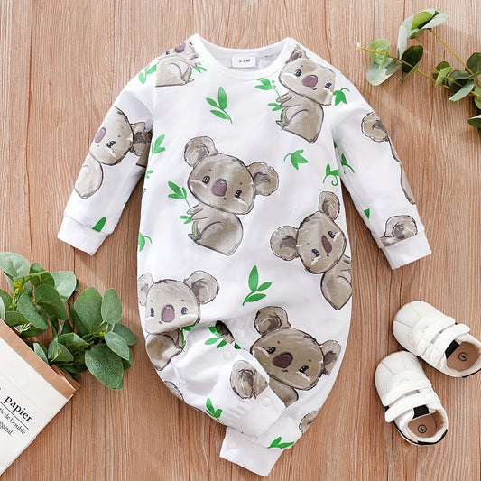 Baby Cartoon Koala Long Sleeve Rompers