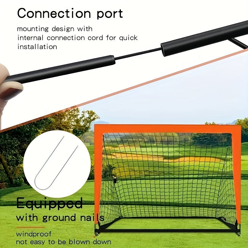 2pcs Portable Soccer Goal Bouncing Net Indoor & Outdoor Training Football Net