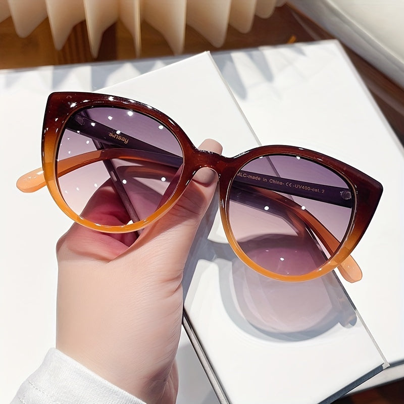Cat Eye Sunglasses Casual Gradient Jelly Glasses UV400