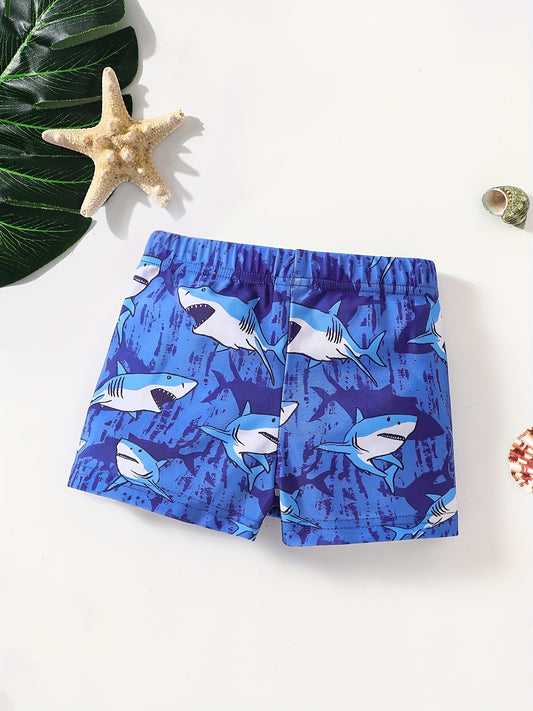 Boys Cartoon Shark Swimming Trunks Beach Vacation Kids Summer Clothes