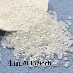 Mixed Size Pearls Acrylic Beads for Jewelry Making, Flat Back Scrapbook Beads