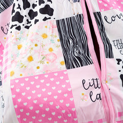 Floral Cartoon Cow Print Girls Car Seat Sunshade Cover Canopy