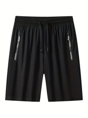Men's Active High Stretch Breathable Shorts With Zipper Pockets