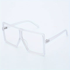 Oversized Square Sunglasses Flat Top UV400