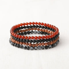 4mm Natural Stone Energy Bracelet Stackable Yoga Healing Beaded Bracelet Gift