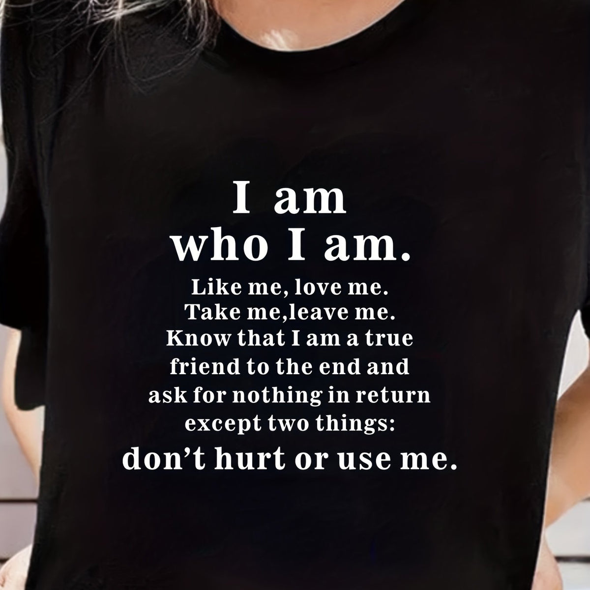 I Am Who I Am Print Short Sleeved T shirt
