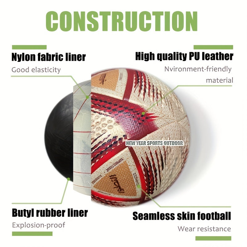 Size 5 Soccer Ball Durable Competition Football