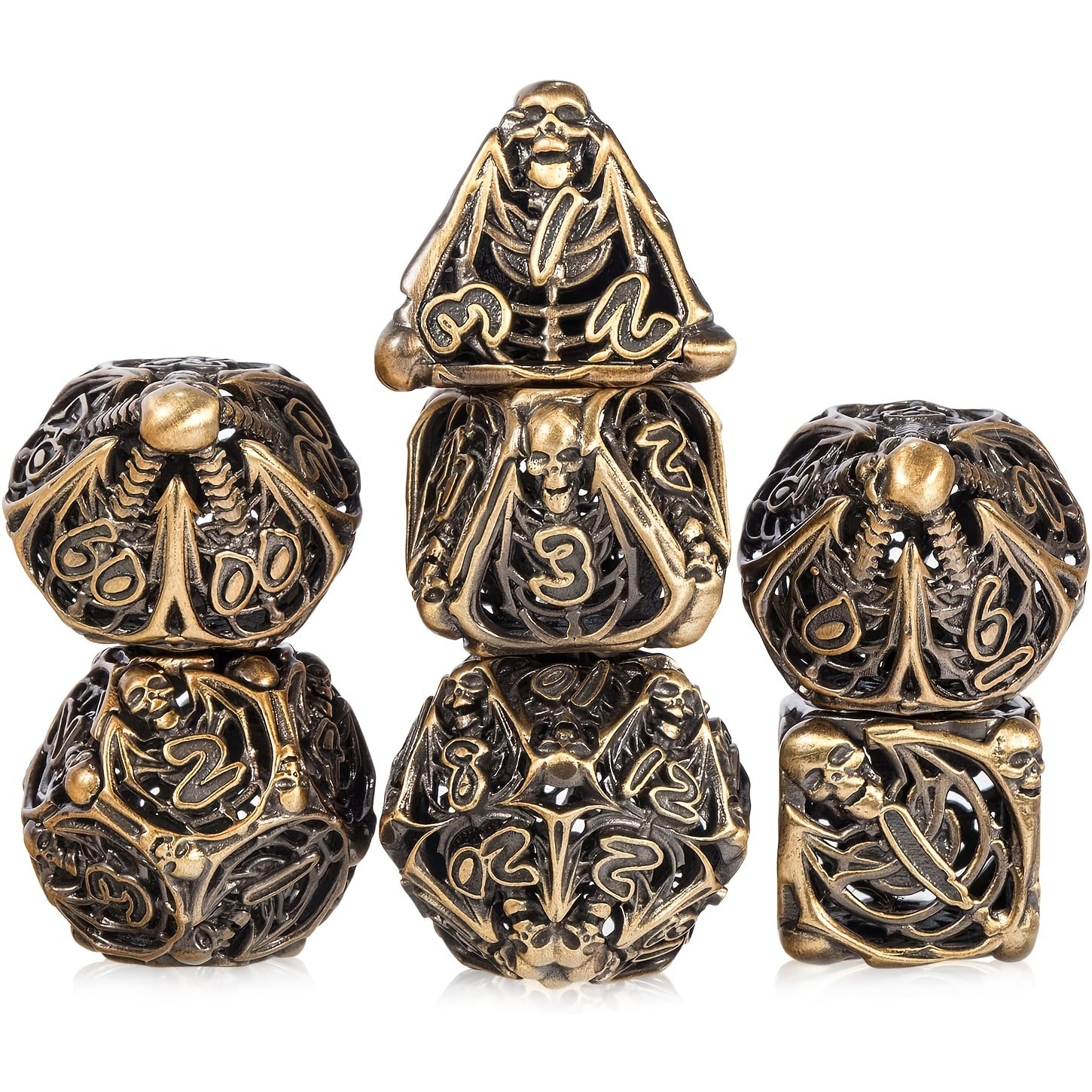 Skull Shaped Copper Dice Set for D&D RPG MTG - Math Teaching