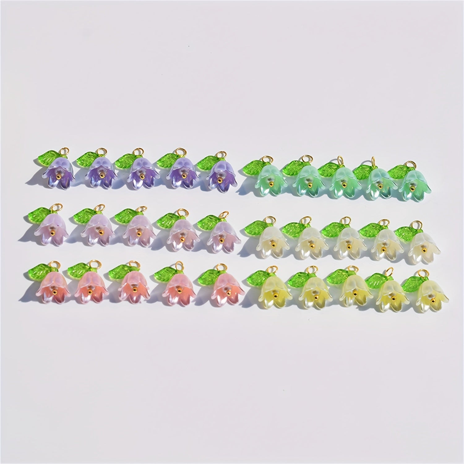 10pcs Pearl Lily Leaf Flower DIY Accessory Set