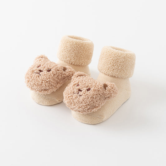 Adorable Bear Decorated Non Slip Socks for Kids