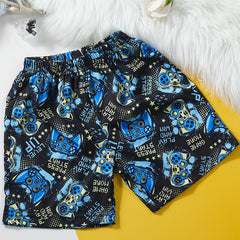 Boys Gamepad Print Shorts Comfortable Summer Clothes