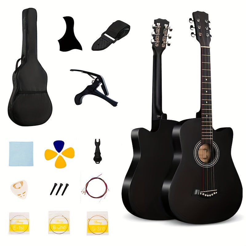 6 String Folk Guitar Basswood Panel Brass Strings
