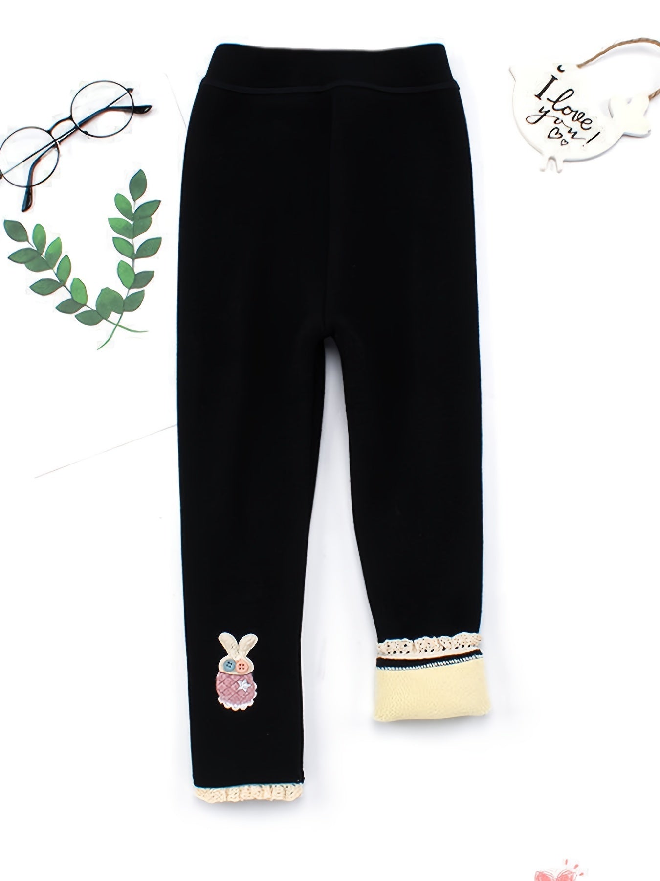 Girls Soft Fleece Lined Leggings Pants Kids Clothes