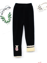 Girls Soft Fleece Lined Leggings Pants Kids Clothes