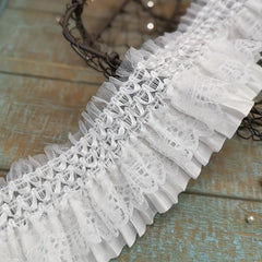 2 Yards Wide Stretch Lace Pleated Swing Curtain Babydoll Costume Fabric