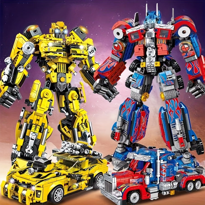 1000 pcs Transforming Robot and Car Building Blocks Set