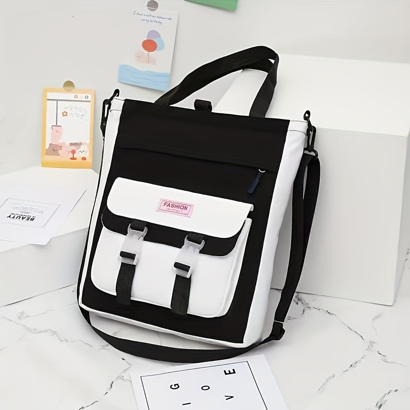 Canvas Tutoring Bag Laptop Student Shoulder Crossbody Waterproof Backpack