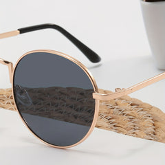 Round Metal Sunglasses Anti Glare UV400
