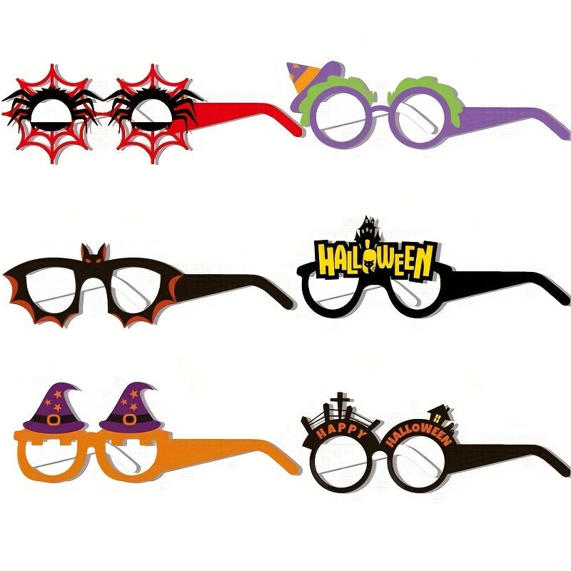 6pcs Halloween Glasses Spider Wizard Bat Tombstone Party Paper 3D Glasses